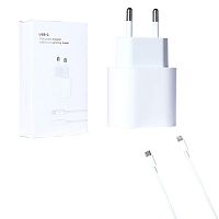 блок питания q20w-c pd20w 20w + кабель lightning зарядное устройство с usb-c портом  фото