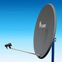 антенна  спутниковая 65см ms6506as (lans 65), темная, перфорированная, офсетная, азимутальный подвес  фото