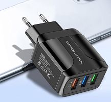 блок питания орбита ot-apu39 5в, 2.4 а зарядное устройство с usb - 3 гнезда  фото